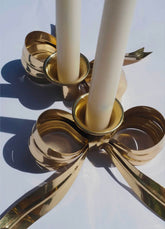 Brass Bow Candle Holders